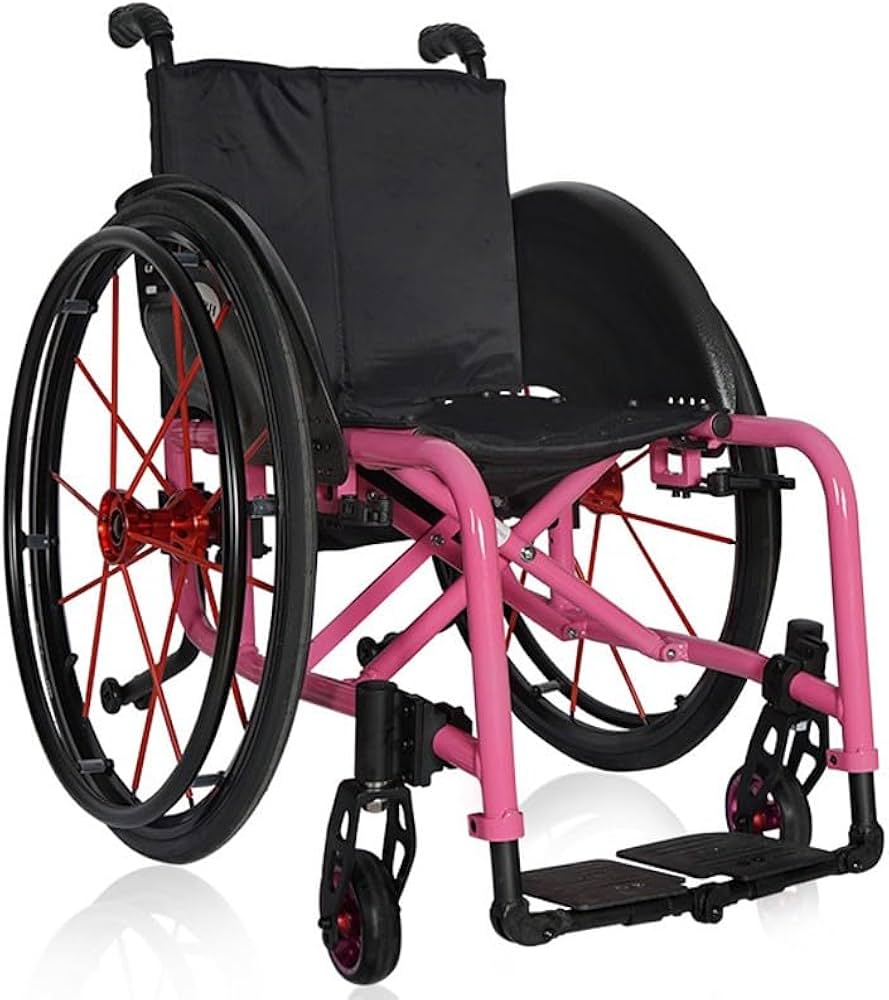 Amazon | ピンクの車椅子、女の子と女性のための軽量折りたたみ式旅行