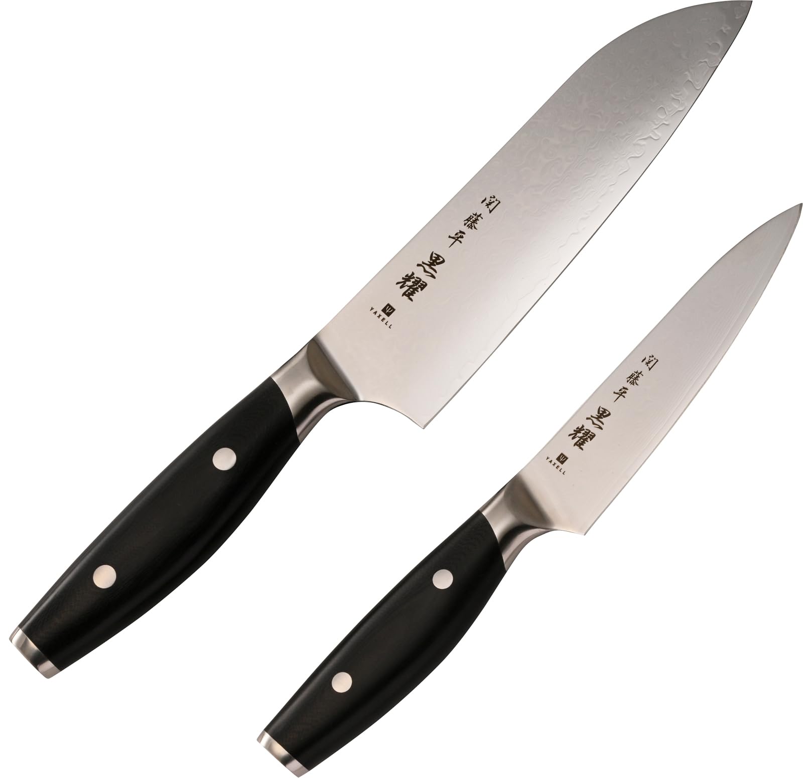 Amazon｜ヤクセル 関藤平 黒耀 包丁 2本セット ダマスカス 三徳包丁