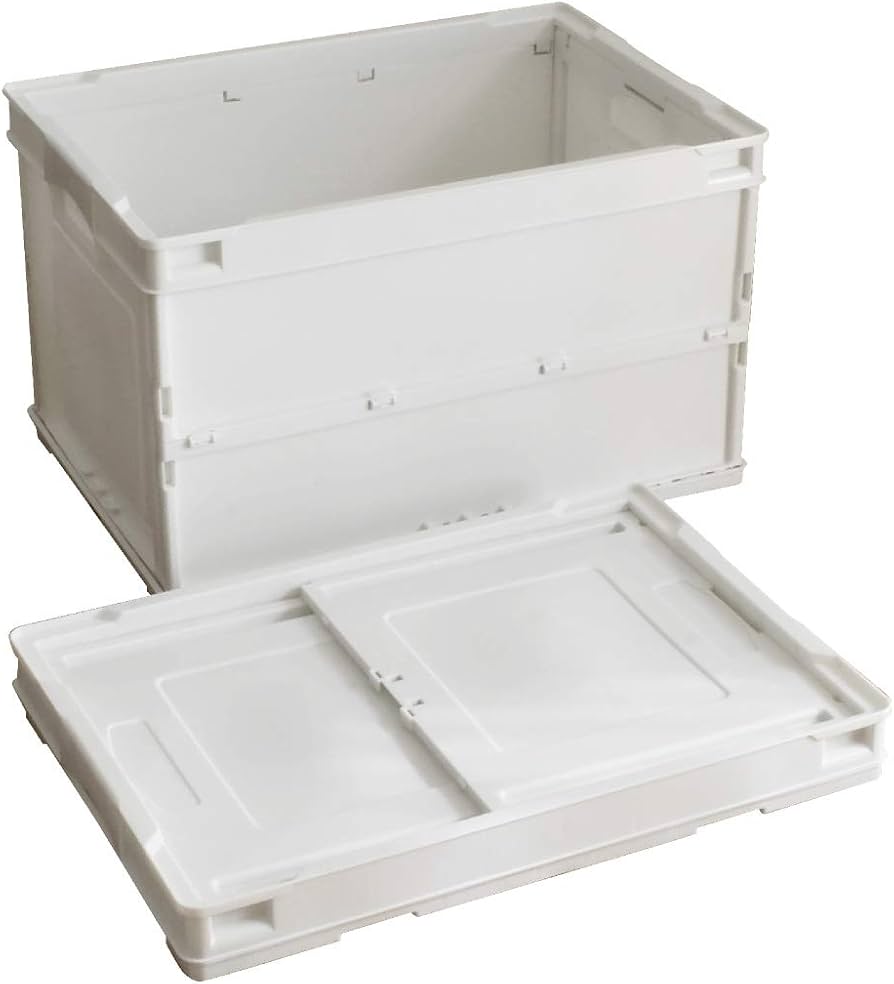 Amazon｜折りたたみコンテナ 50L (ホワイト)｜収納ケース・ボックス