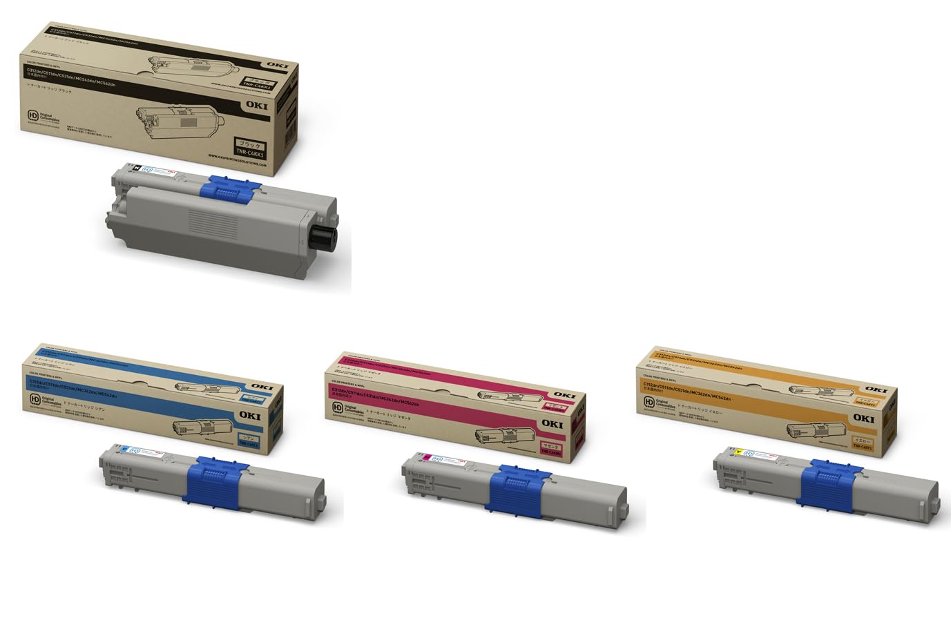 Amazon.co.jp: OKI トナーカートリッジTNR-C4KK1/C1/M1/Y1 4色セット