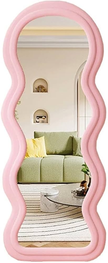 大特価セール全身鏡 韓国風 可愛い 160x60 ビロードフレーム 浅茶色06