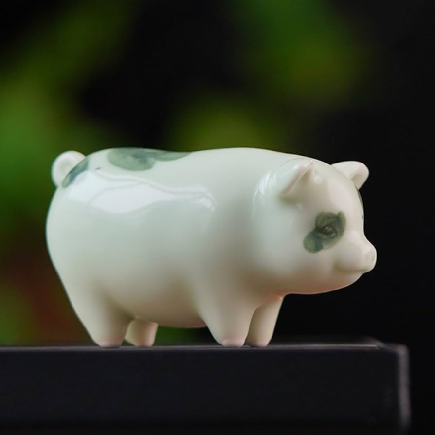 Amazon.co.jp: Eeeza 豚の置物 かわいい 微笑む豚 ブタさん 置物