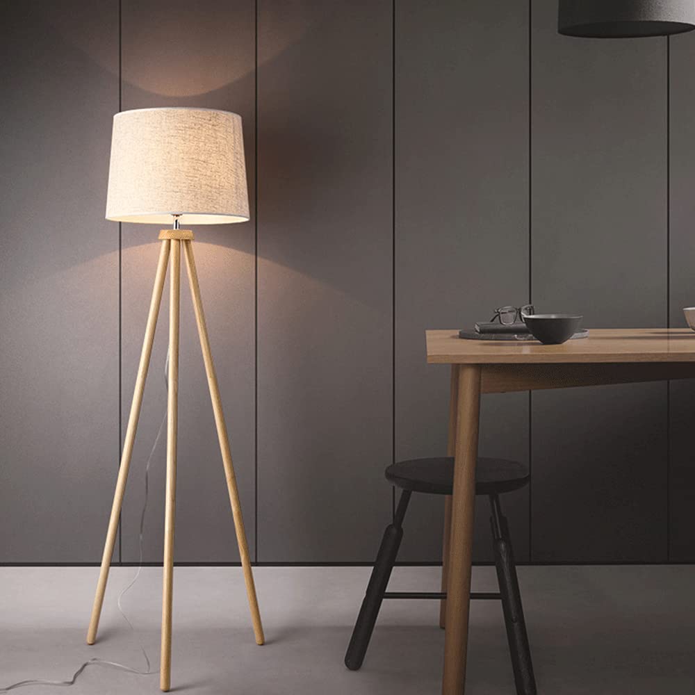 Amazon.co.jp : 北欧のフロアランプ、リネンファブリックランプ