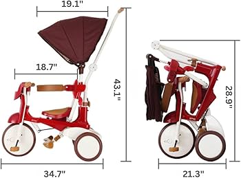 Amazon.com: iimo Folding 3 in 1 Tricycle - Premium Tricycles for 1