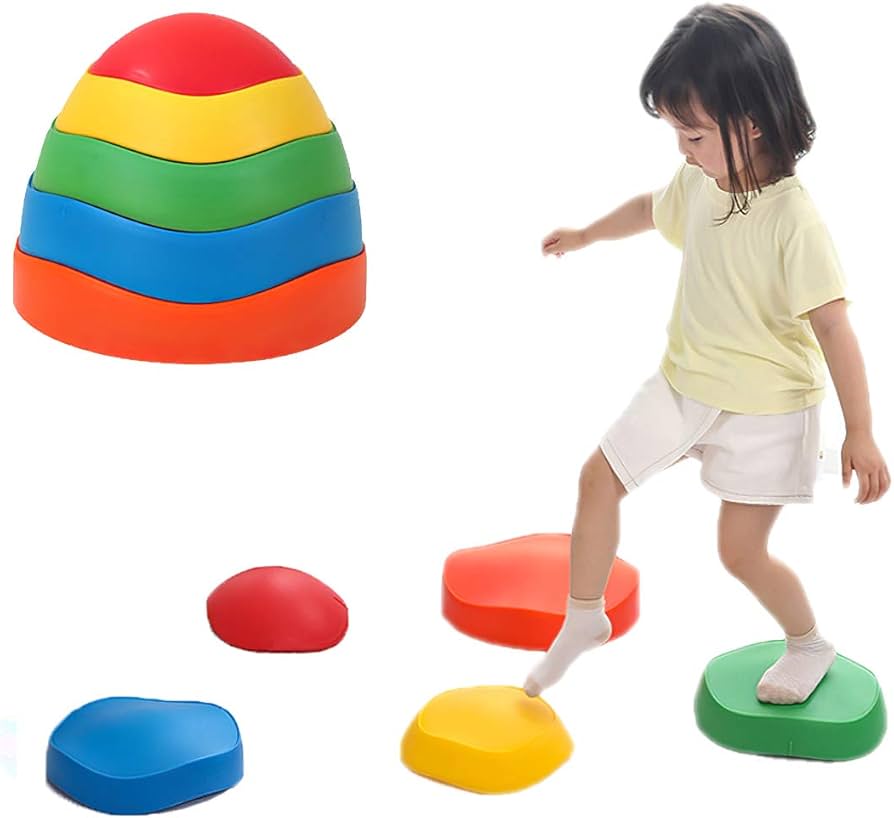 Amazon.co.jp: バランスストーン 子供用 平均台セット バランスボード