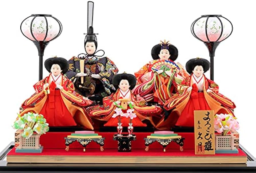Amazon | 雛人形 ひな人形 雛 久月 ケース飾り 五人飾り よろこび雛 小