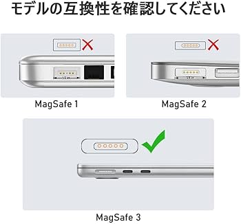 Amazon.co.jp: USB Type C Magsafe3 対応140W 電源アダプタ 磁気充電 T