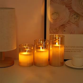 Amazon.co.jp : AnnTec LEDキャンドルライト ledグラス ゴールド