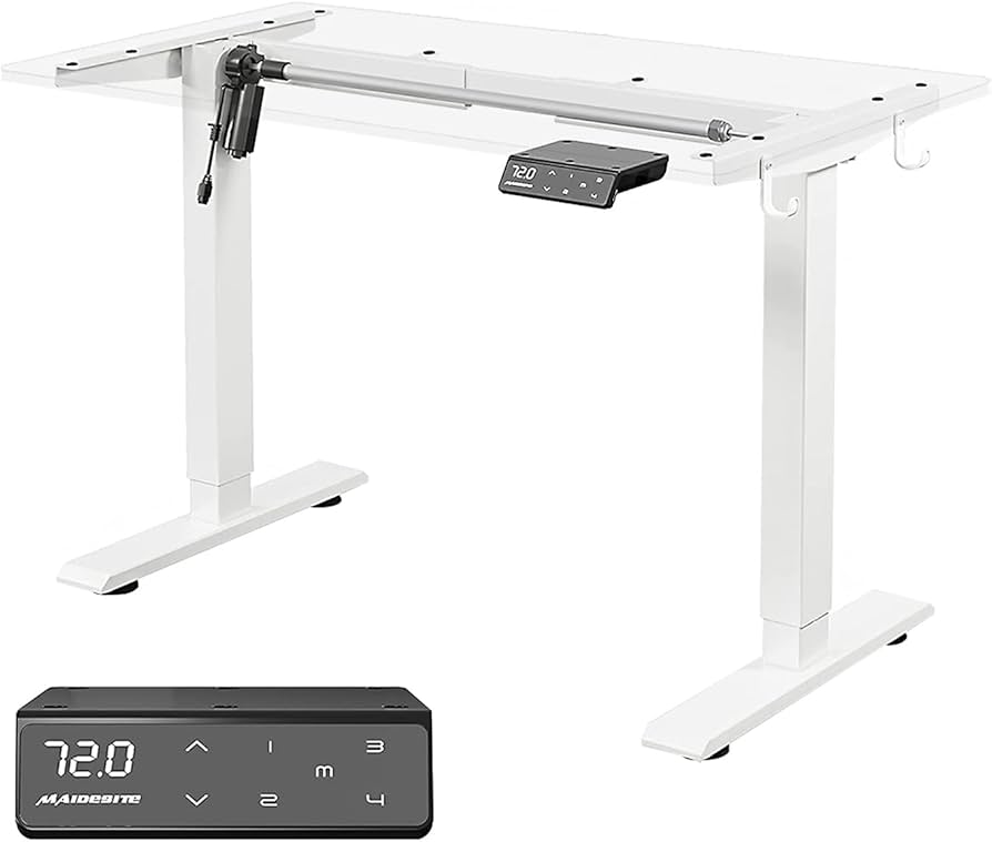 Amazon | Maidesite 電動昇降デスク 脚 無段階昇降 高さ調整範囲72