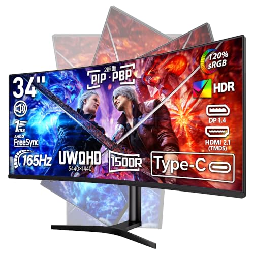 Amazon.co.jp: cocopar モニター 34インチ UWQHD USB Type-C 曲面