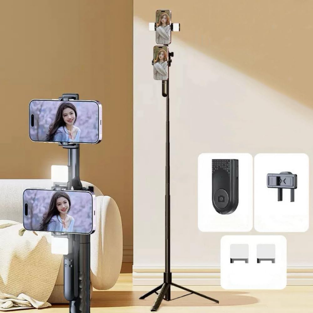 Amazon | 自撮り棒 2台同時使用 じどり棒 全高170cmのロングタイプ
