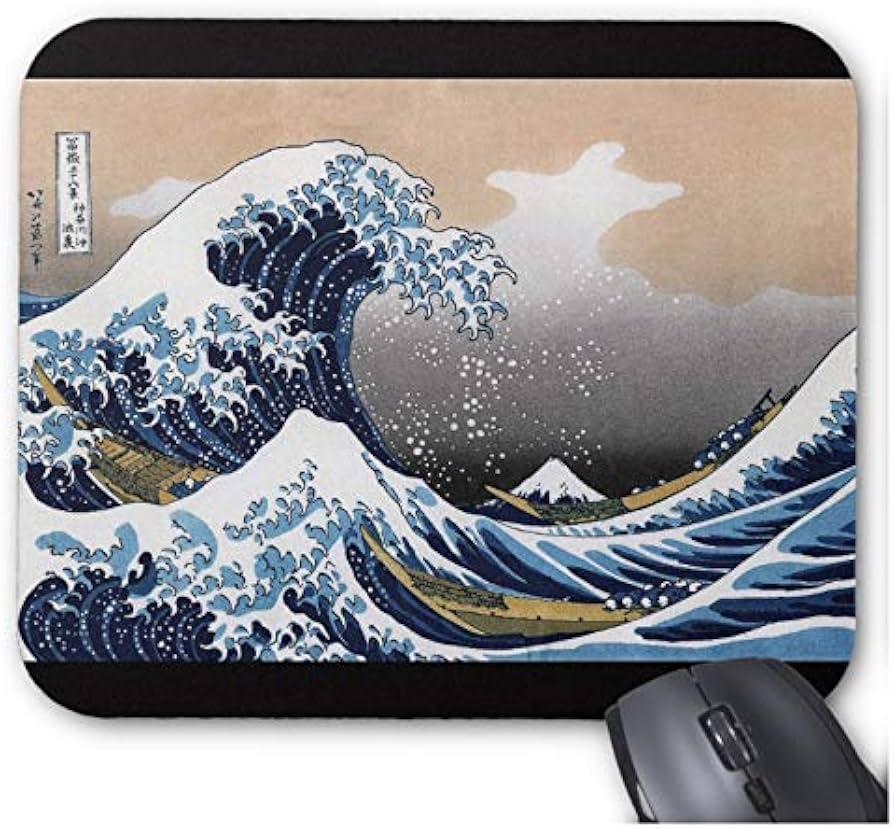 Amazon.co.jp: 葛飾北斎 『 神奈川沖浪裏 』のマウスパッド：フォト