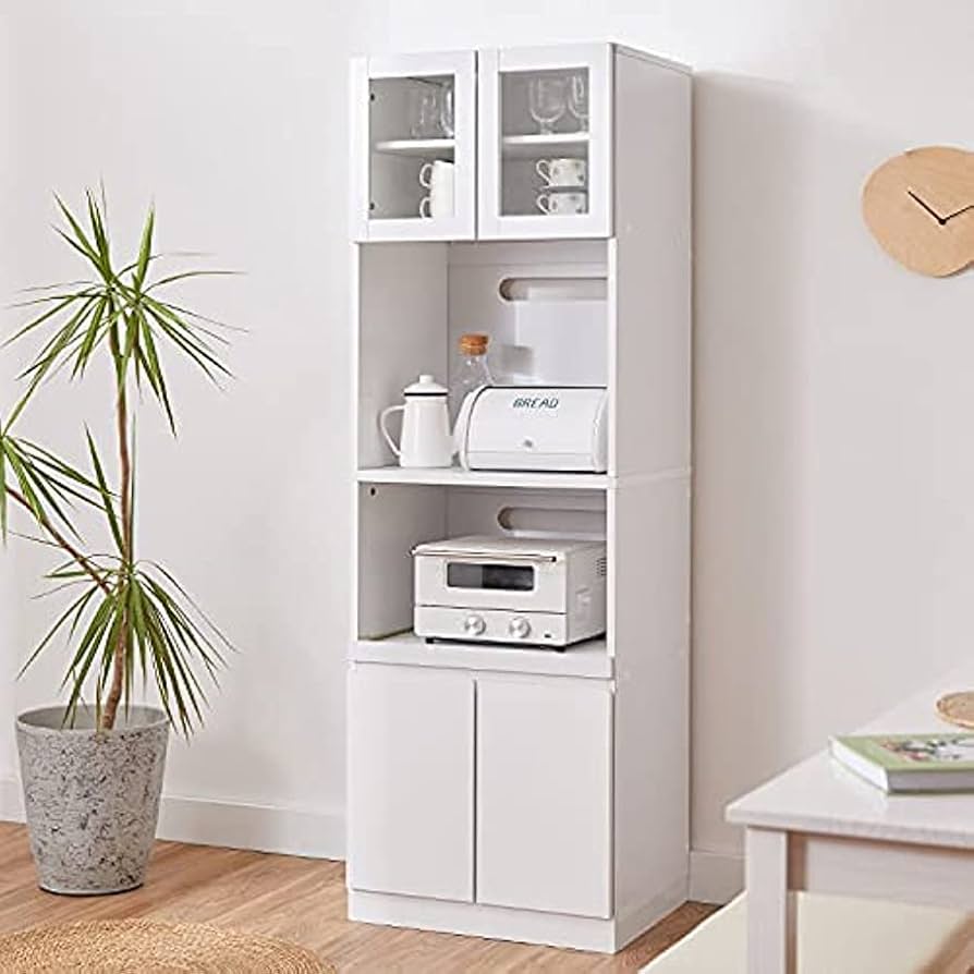 Amazon｜食器棚 電子レンジ台 キッチン収納 カップボード キッチン