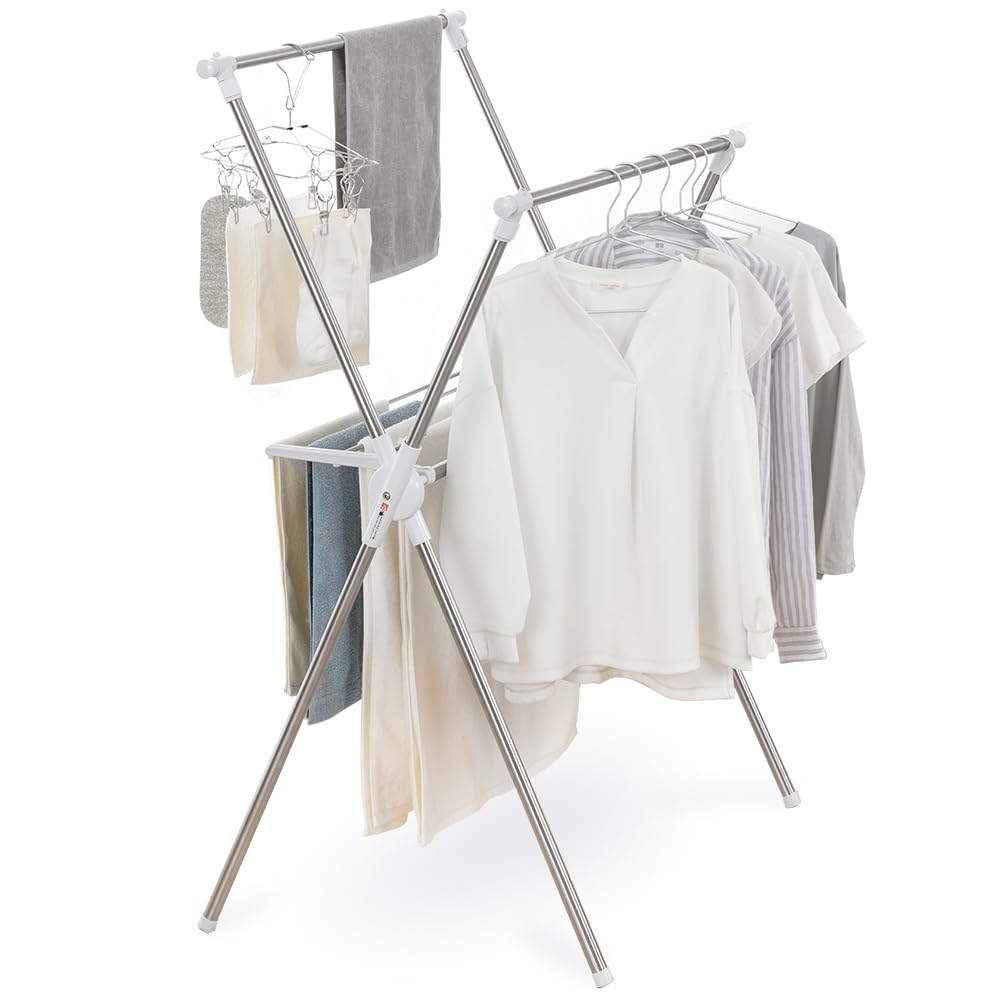 Amazon.co.jp : アイリスオーヤマ 簡単組み立てステンレス室内物干し