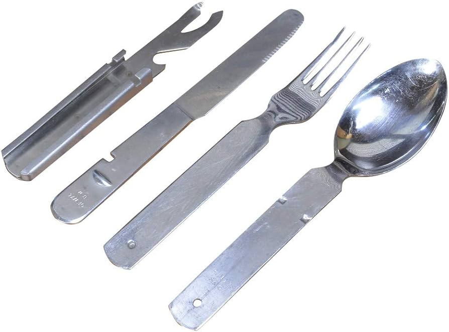 Amazon.co.jp: ドイツ軍放出品 カトラリー 4本セット ステンレス製