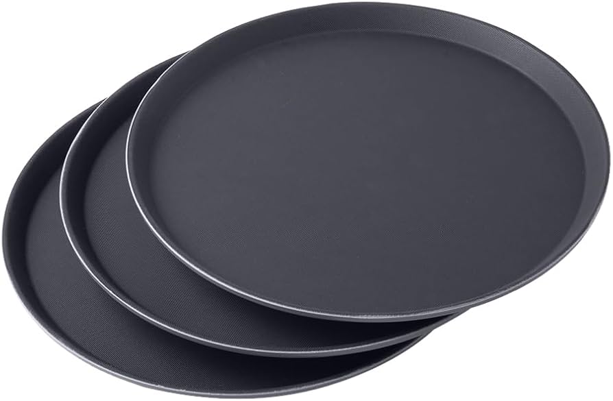 Amazon | SAG トレンチ 滑らない お盆 業務用トレー、ブラック (3枚組