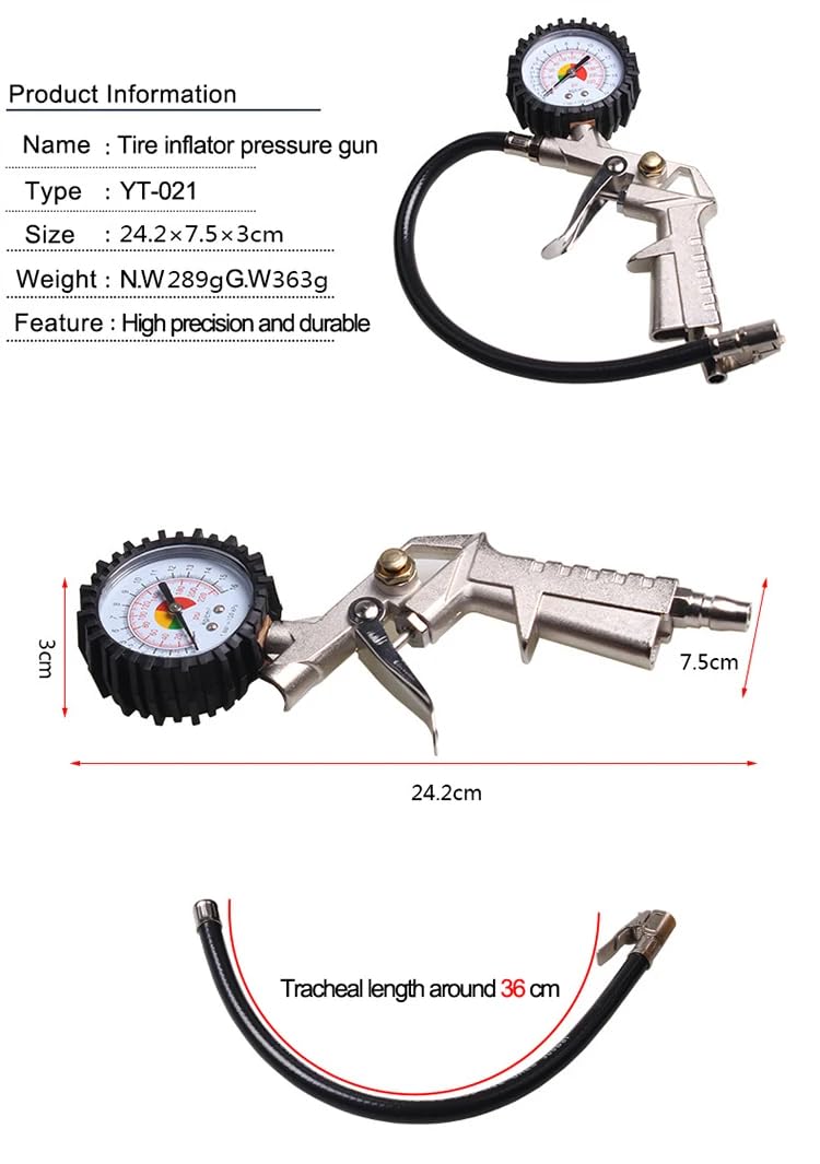 Amazon.co.jp: エアチャックガン タイヤエアーゲージ タイヤゲージ