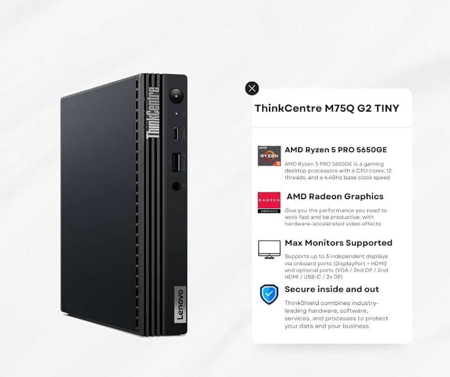 Amazon.com: Lenovo ThinkCentre M75q Gen 2 Tiny, AMD Ryzen 5 Pro