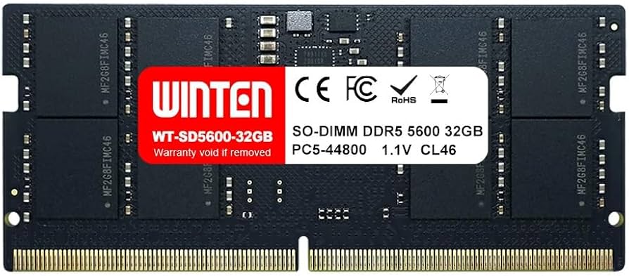 Amazon.co.jp: WINTEN ノートPC用 メモリ DDR5-5600 32GB 262Pin CL46
