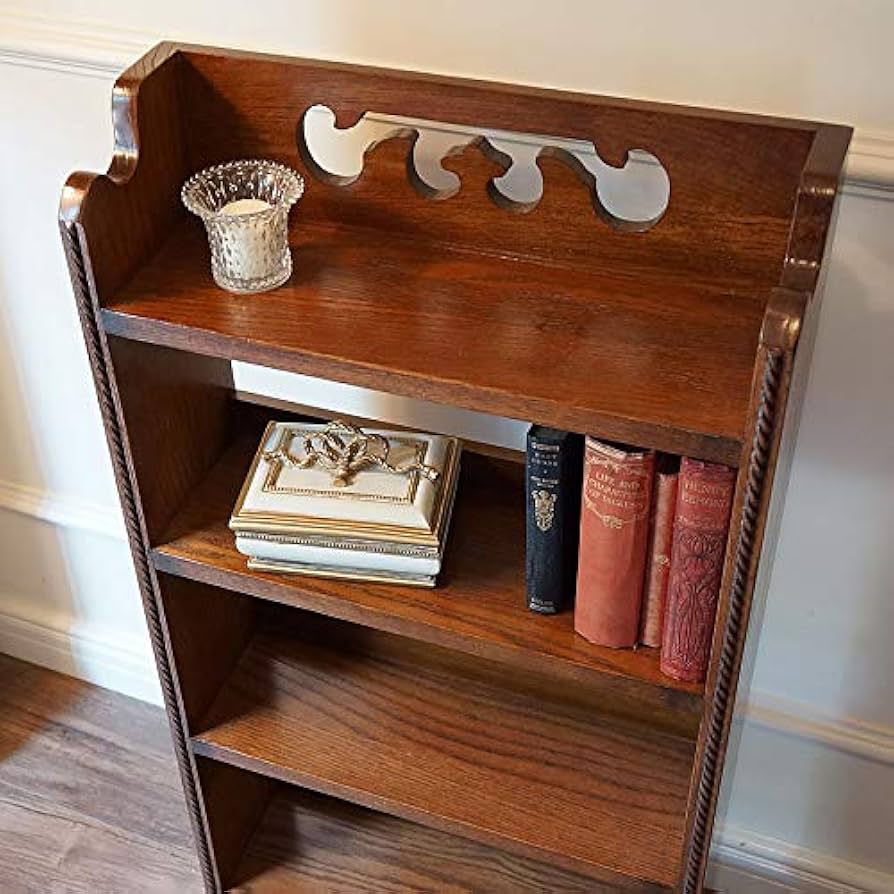 Amazon｜アンティーク家具 4段 ブックシェルフ オープンシェルフ リ