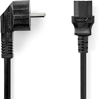 Amazon | Nedis Type F プラグ 角度付き IEC-320-C13 ストレート電源