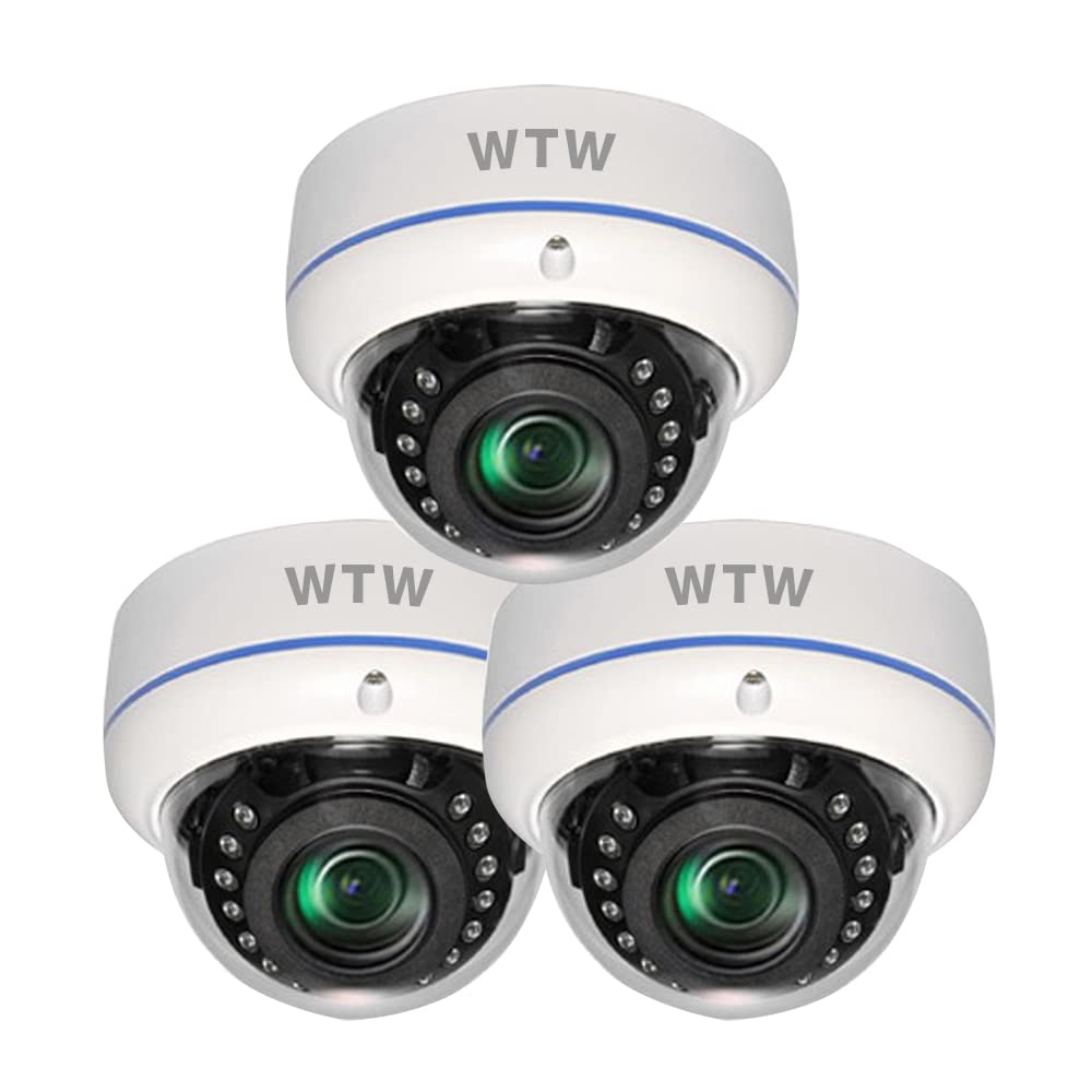 Amazon.co.jp: WTW 塚本無線 500万画素標準ドームカメラ 白 3台【PoE