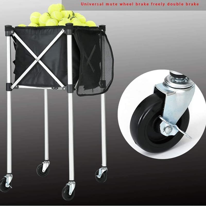 Amazon | テニスボールカート 移動式 折り畳み式 アルミ 約160球収納