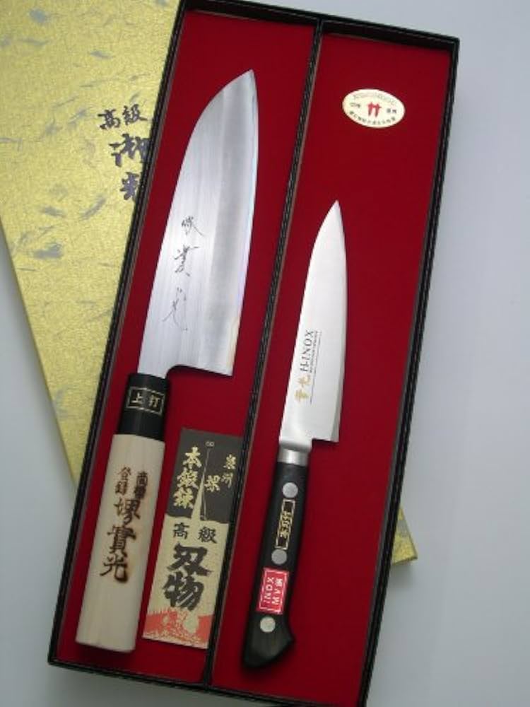 Amazon | 堺實光包丁 2点包丁ギフトセット〔 8 〕 | 實光包丁 | 包丁
