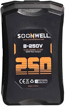 Amazon | SOONWELL 250Wh(17.2Ah/14.8V) Vマウントバッテリー 2本＋ V