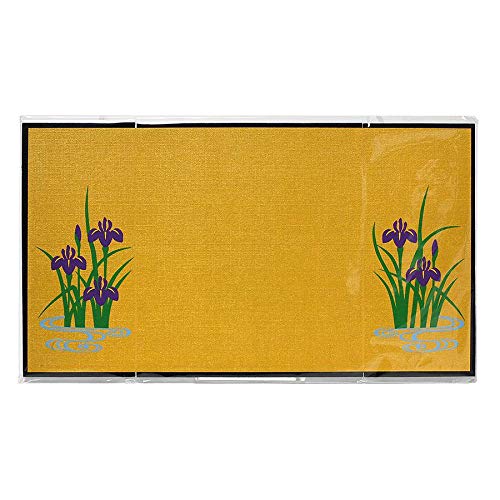 Amazon.co.jp: 型染め 三つ折り 屏風 (毛氈付) 菖蒲 : ホーム＆キッチン