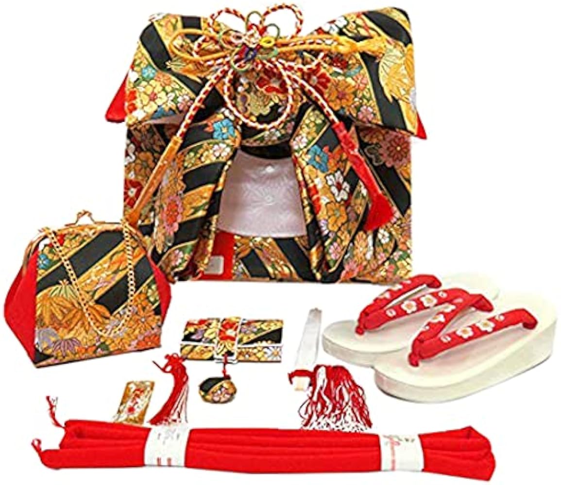 Amazon | [京都室町st．] 七五三 7歳 帯 セット 結び帯 はこせこ ペア