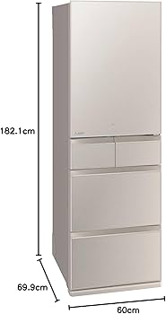 Amazon | 三菱電機 冷蔵庫 幅60cm 455L 5ドア 冷凍室が真ん中 右開き