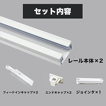 Amazon | ダクトレール 黒 白 1m×2本組 2m ジョインタ付属 直付専用型