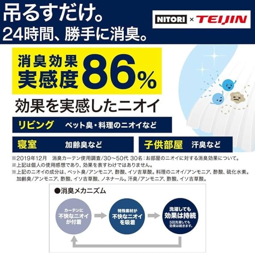 Amazon｜ニトリ(NITORI) 遮熱 遮像 消臭 採光 レースカーテン エコ