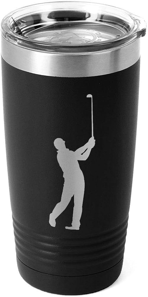 Amazon | ゴルフ20オンス。 二重断熱タンブラー 男性シルエット
