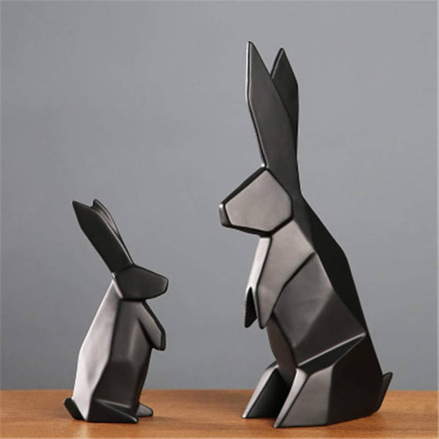 Amazon.co.jp: 置物・オブジェ 像動物抽象化ウサギ樹脂工芸品装飾現代
