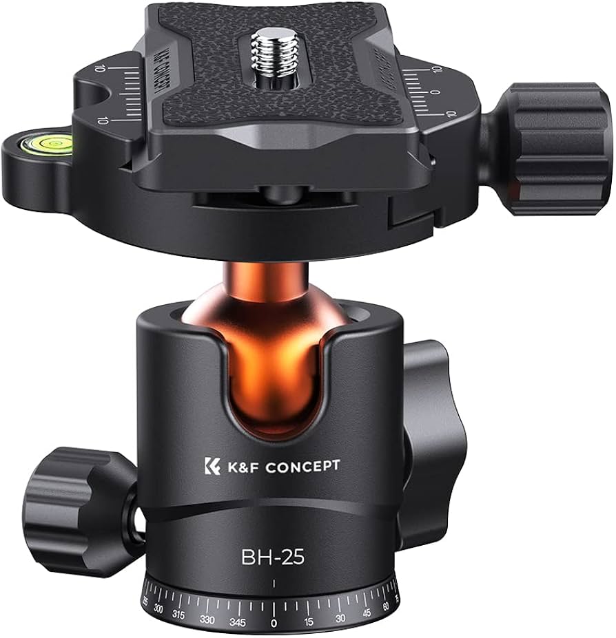 Amazon | K&F CONCEPT自由雲台 小型 軽量 ボールベッド 耐荷重 8kg