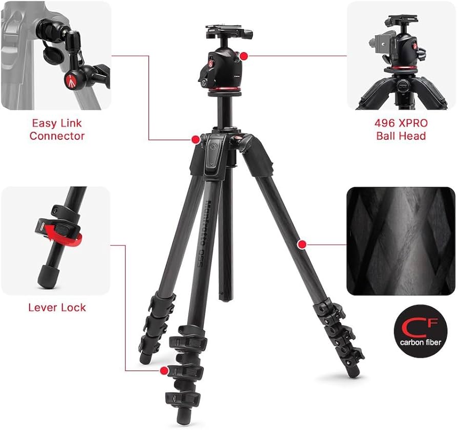 Amazon.com : Manfrotto 055XPRO AS Camera Tripod, 3 Sections