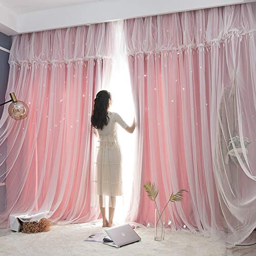 Amazon｜Kouso 2枚入 おしゃれカーテン！透かし彫り星柄 遮光カーテン