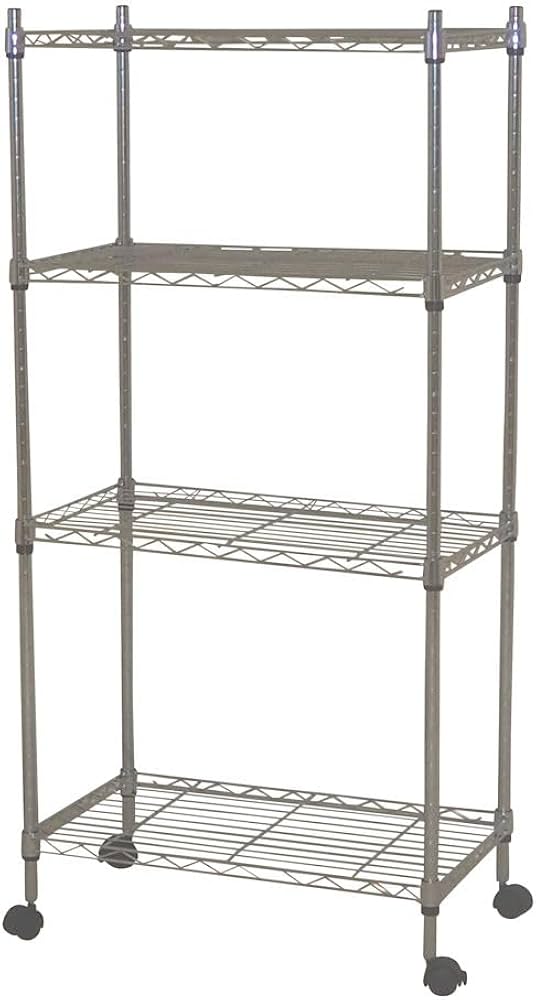 Amazon｜スチールラック 4段 幅60 奥行き35 高さ120cm キャスター付き