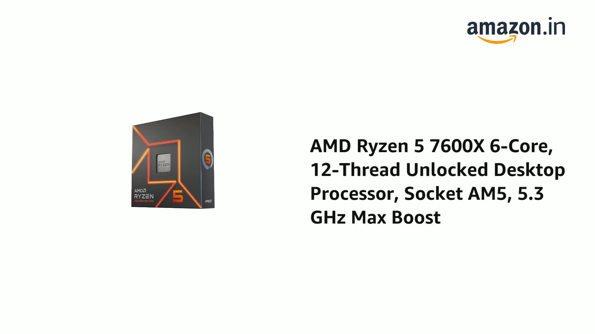 Amazon.in: Buy AMD 7000 Series Ryzen 5 7600X Desktop Processor 6