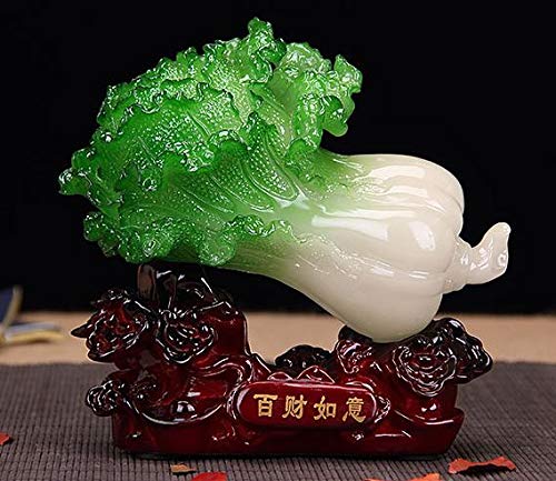 Amazon.co.jp: 置物 翡翠風 美しい 白菜 中国 聚宝来財 財運アップ