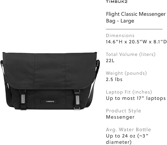 Amazon.co.jp: TIMBUK2 Flight Classic Messenger Bag L Black for