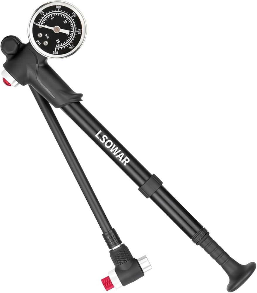 Amazon | 自転車 サスペンションポンプ 超高圧300psi/携帯型