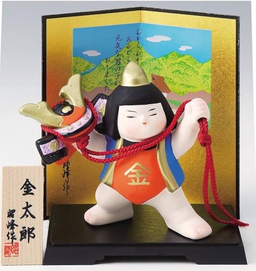 Amazon.co.jp: 五月人形 コンパクト 陶器 小さい おとぎ話 金太郎/兜