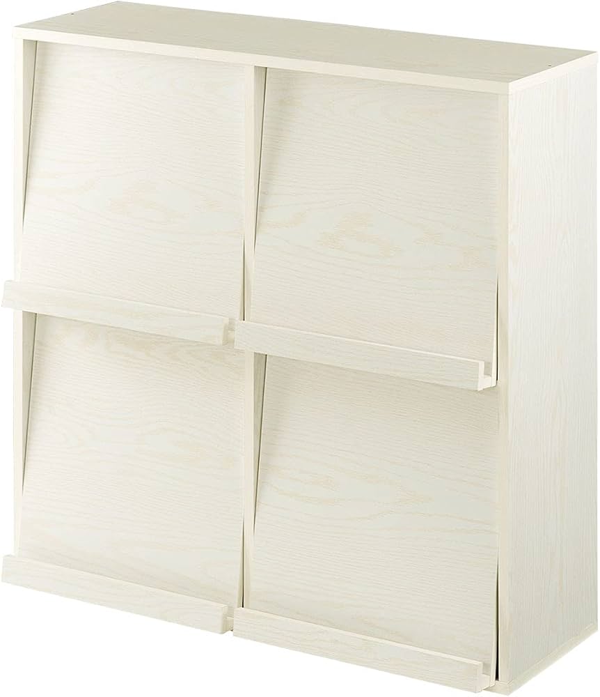 Amazon｜ぼん家具 本棚 扉付き 大容量 フラップ扉 約 幅90cm