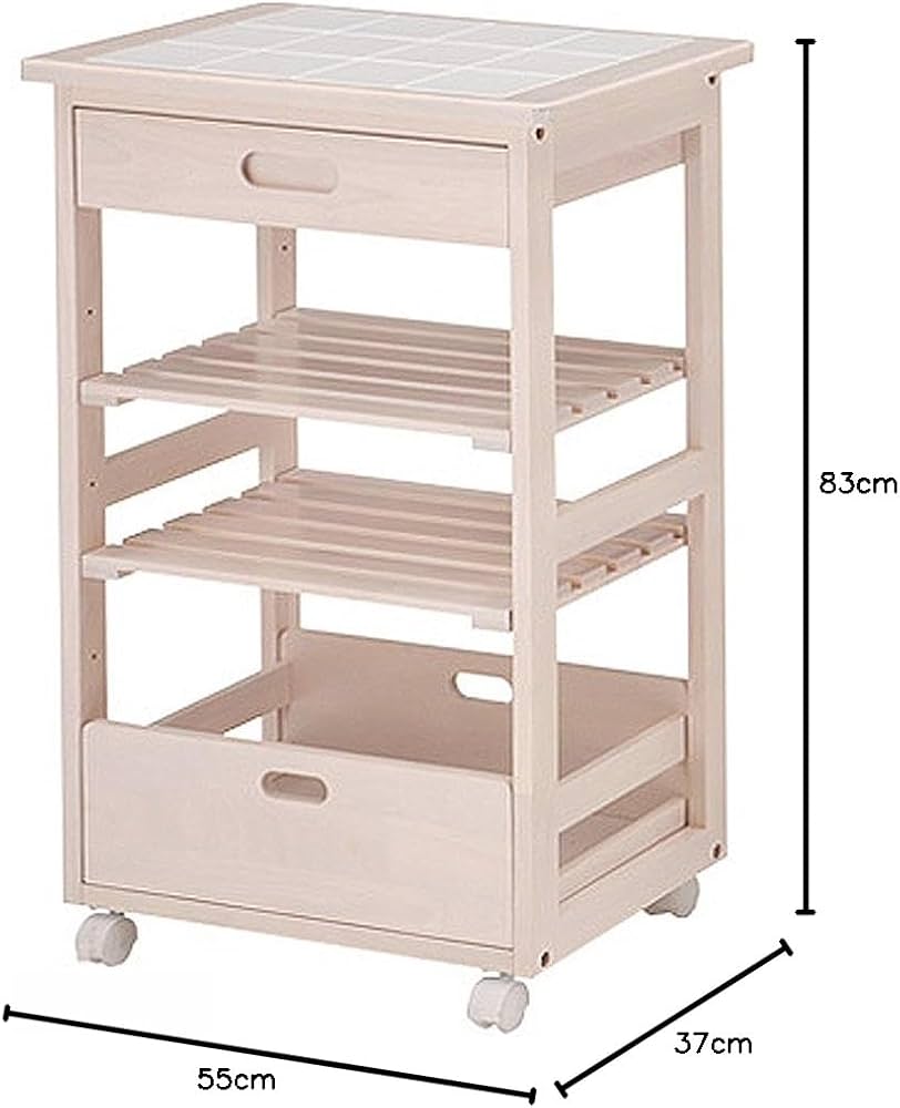Amazon｜soup(スープ) タイルトップワゴン 幅55×高さ83cm W-2244WH