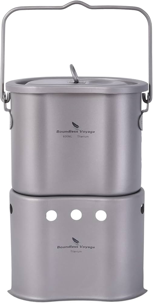 Amazon.com : Boundless Voyage Titanium Pot with Wood Stove Set