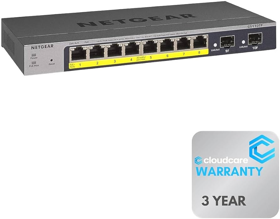 Amazon.co.jp: NETGEAR GS110TP 8ポート + スマートスイッチ
