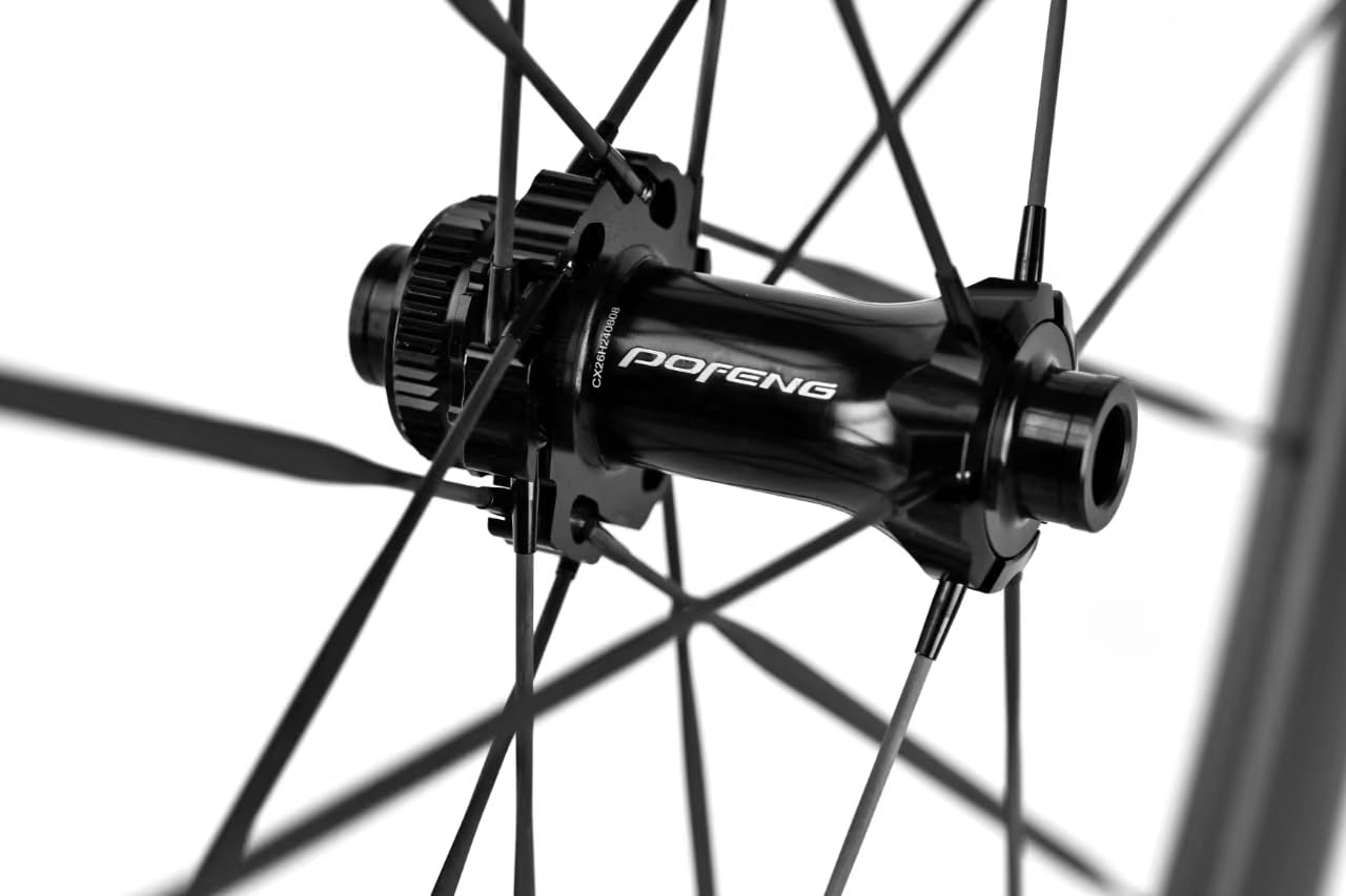Amazon | POFENG カーボンスポークホイール チューブレスレディ